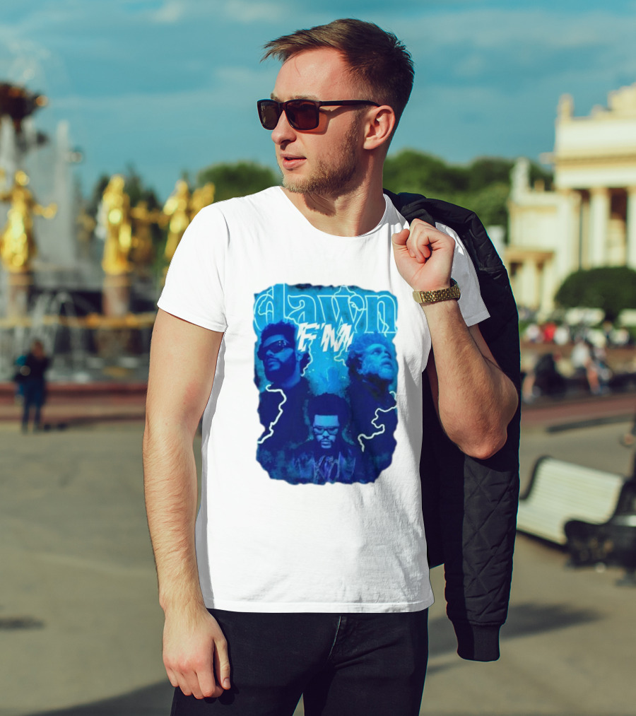 Dawn FM Vintage The Weeknd Blue Trio Image T-Shirt