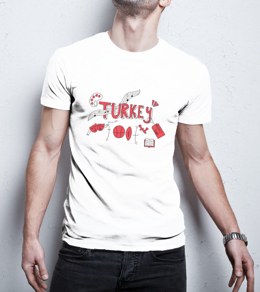 Turkey Foot Middle School Grade 6 Musical Sports And Academic Symbols T-Shirt