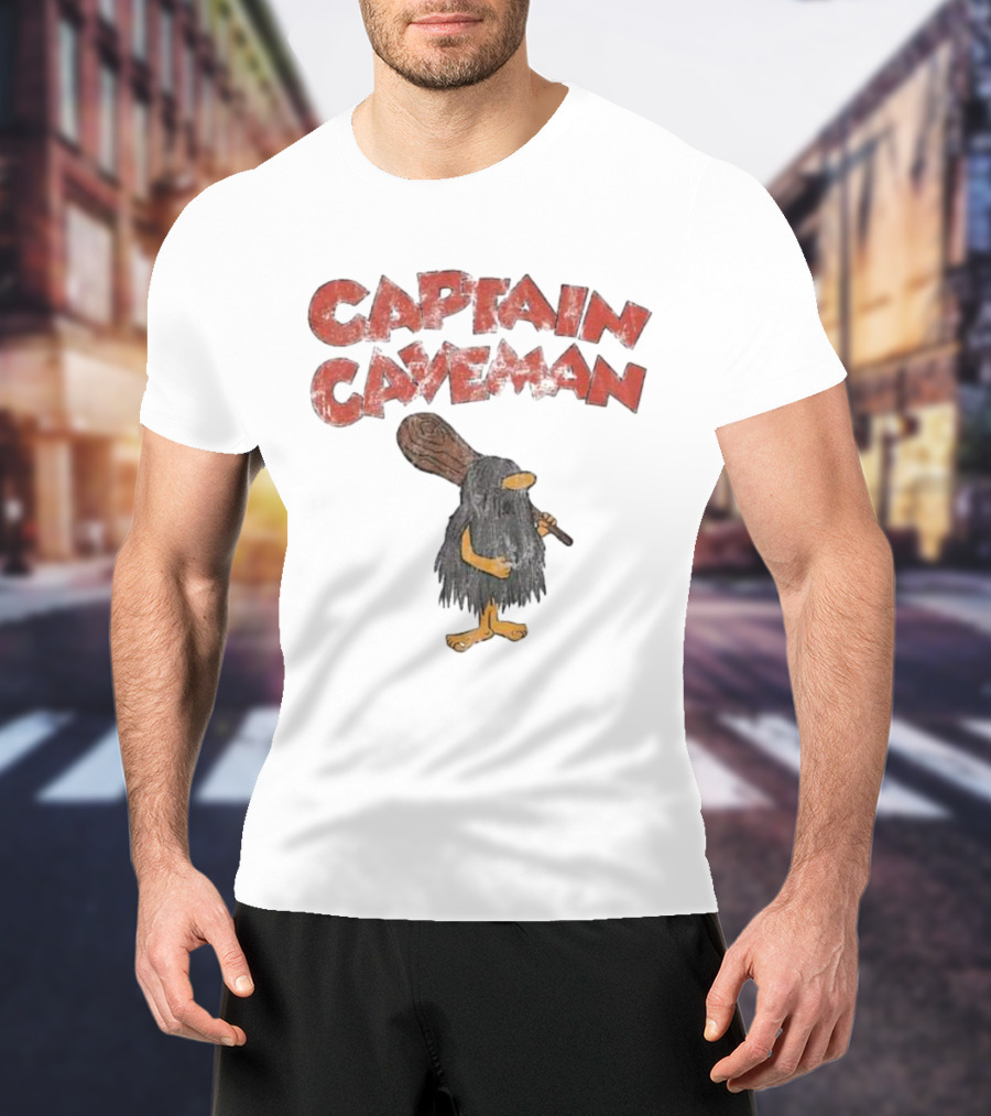 Captain Caveman Vintage Retro Cartoon Character T-Shirt