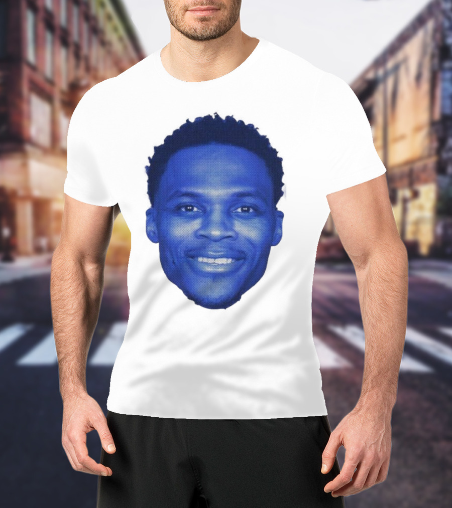 Westbrook Blue Half-tone Big Head T-Shirt