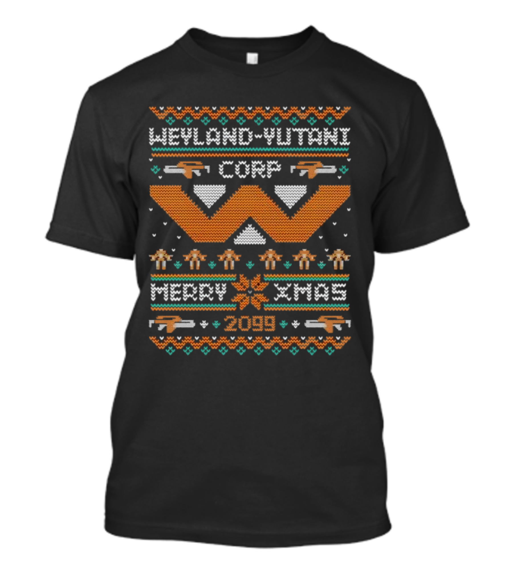 Weyland-Yutani Corp Merry Xmas 2099 Alien Themed Ugly Christmas T-Shirt