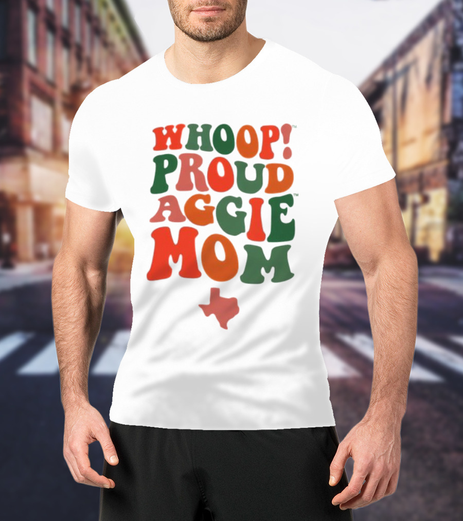 Whoop Proud Aggie Mom Texas Map T-Shirt