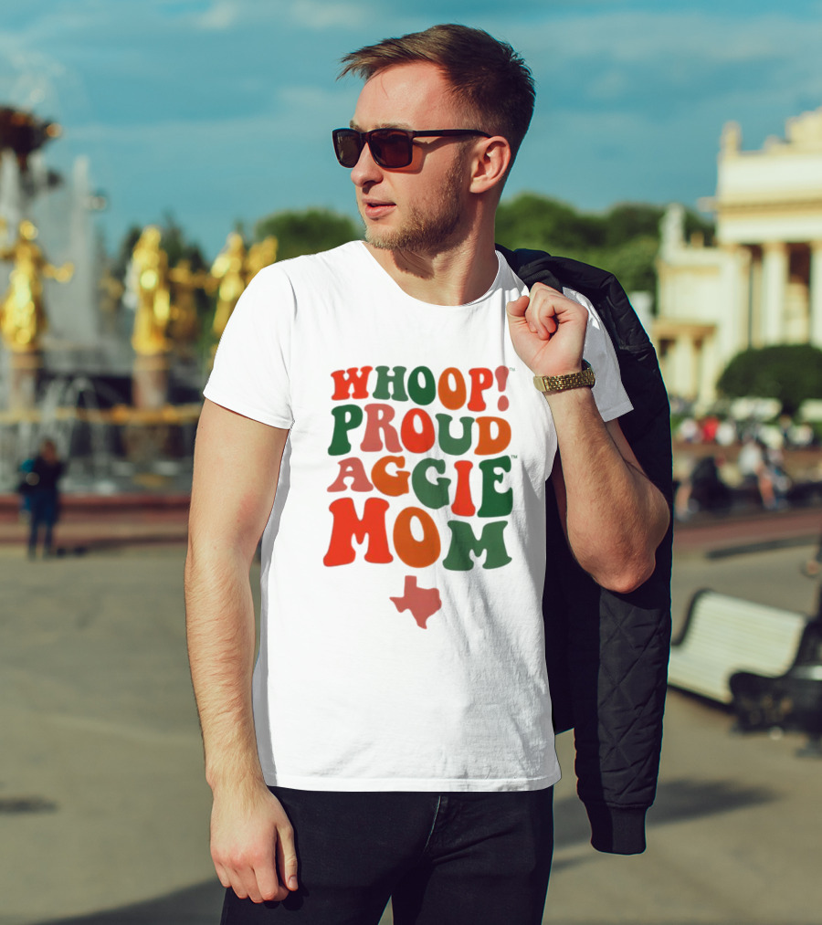 Whoop Proud Aggie Mom Texas Map T-Shirt