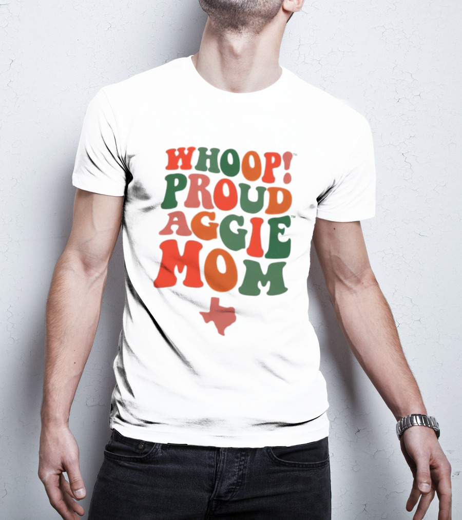 Whoop Proud Aggie Mom Texas Map T-Shirt