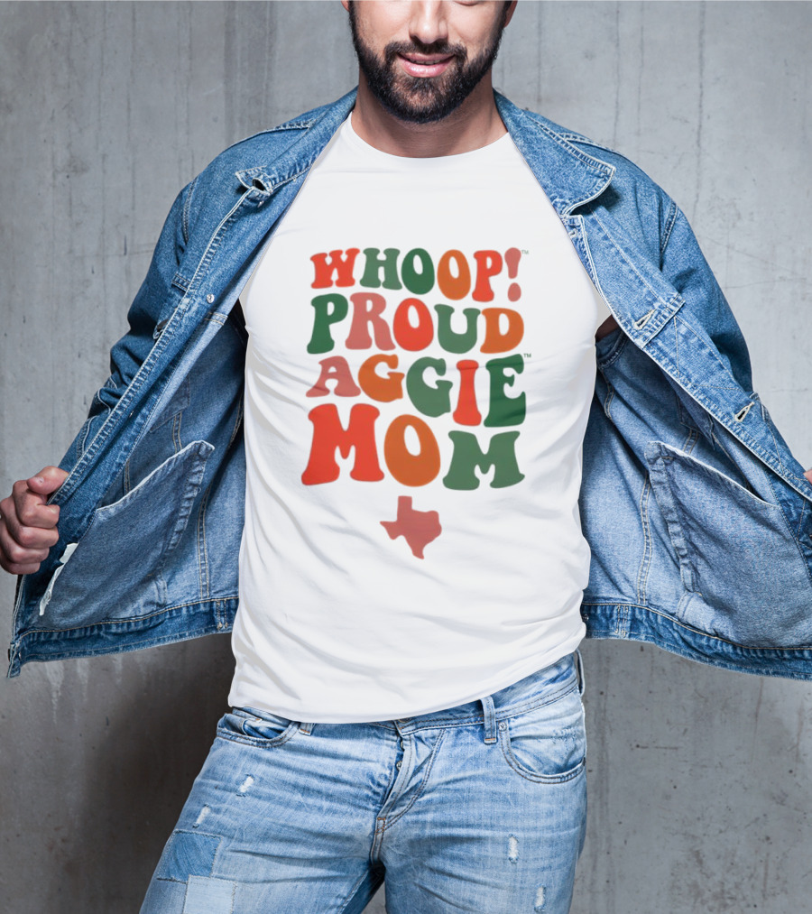 Whoop Proud Aggie Mom Texas Map T-Shirt