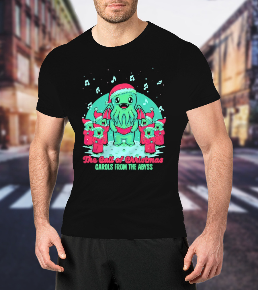 Santa Cthulhu The Call Of Christmas Carols From The Abyss T-Shirt