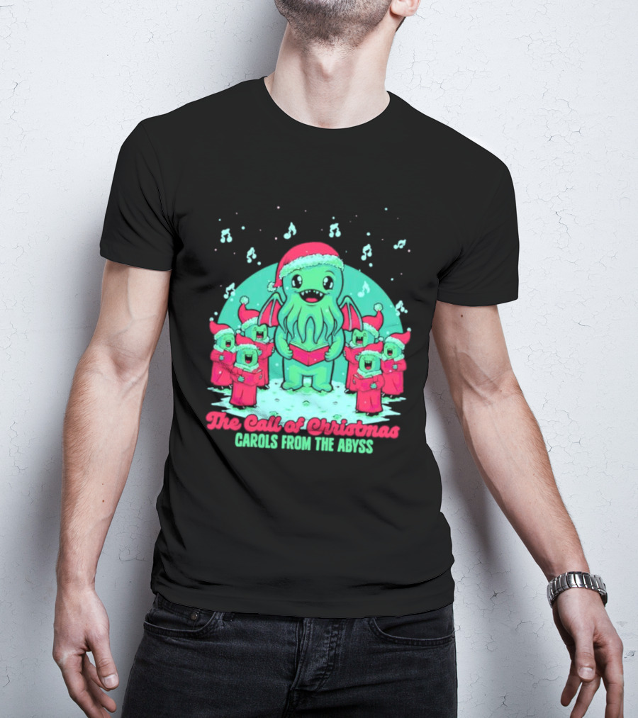 Santa Cthulhu The Call Of Christmas Carols From The Abyss T-Shirt