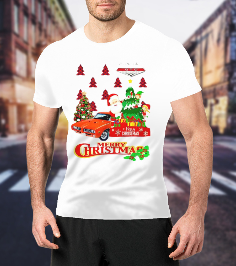 Pontiac GTO Santa Elfs Merry Christmas T-Shirt