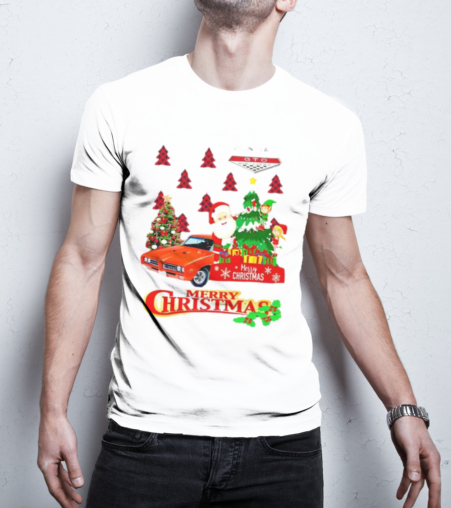 Pontiac GTO Santa Elfs Merry Christmas T-Shirt