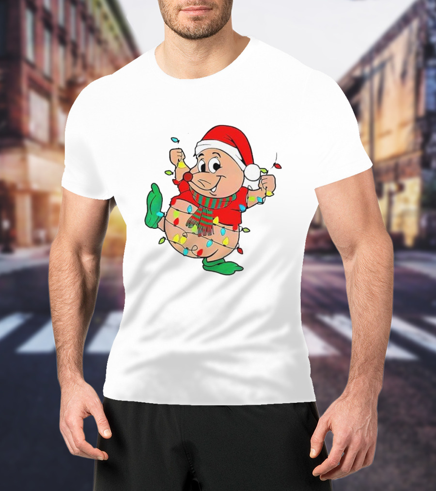Santa Gus Wrapped In Christmas Lights T-Shirt