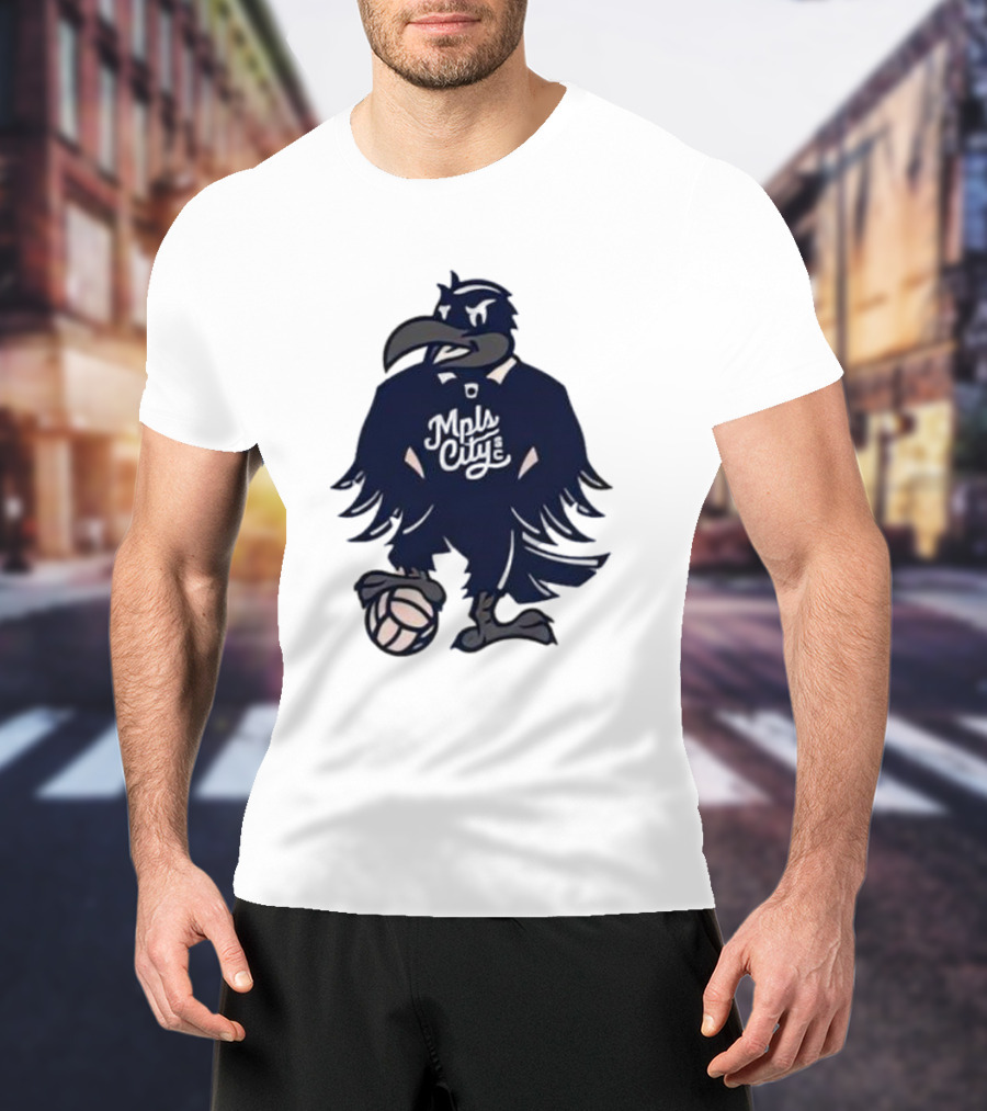 Mpls City Soccer Schmitty The Crow T-Shirt
