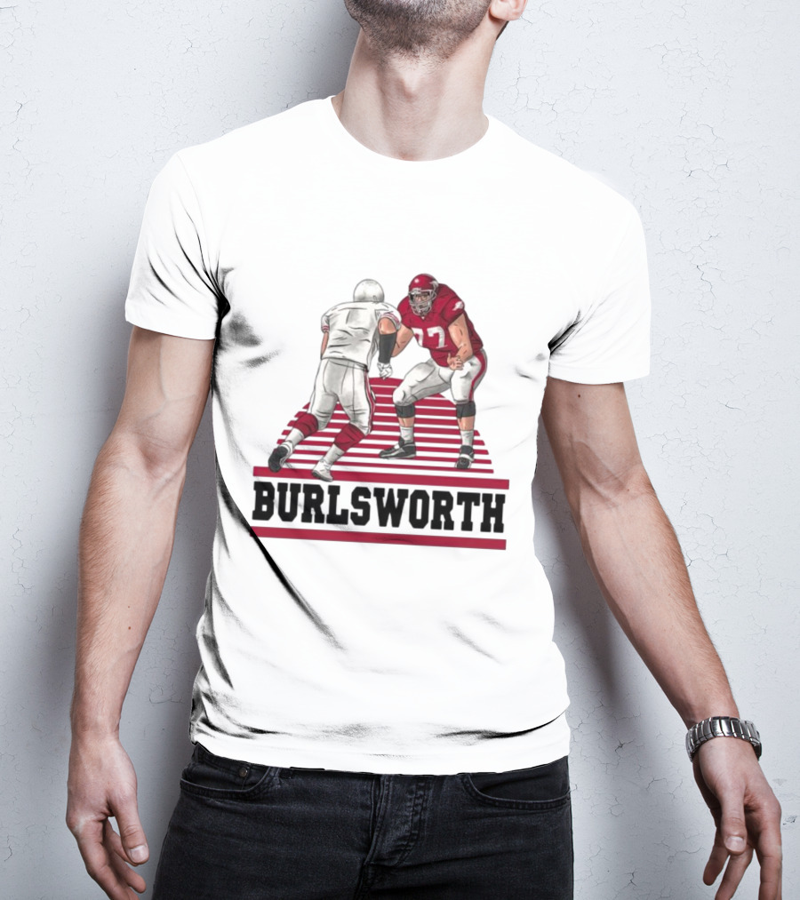 Burlsworth Number 77 Football Player In Action Against Opponent T-Shirt