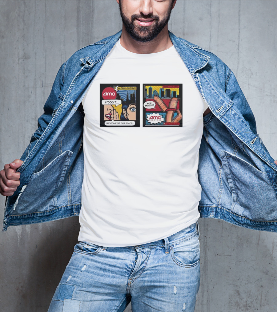 AMC PSSST Comic Pop Art Magic Theatres San Diego California T-Shirt