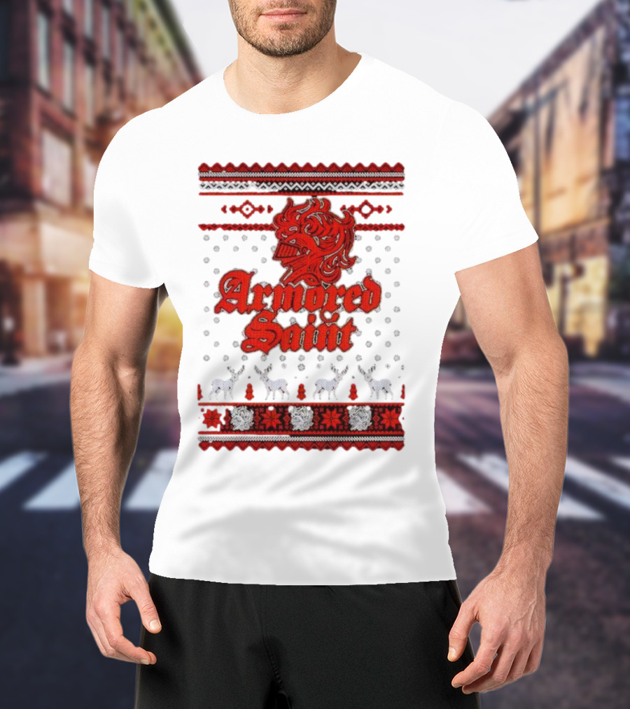 Armored Saint Red Knight Christmas T-Shirt