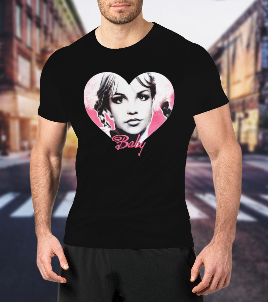 Britney Spears Baby Heart Portrait Pink Aesthetic T-Shirt