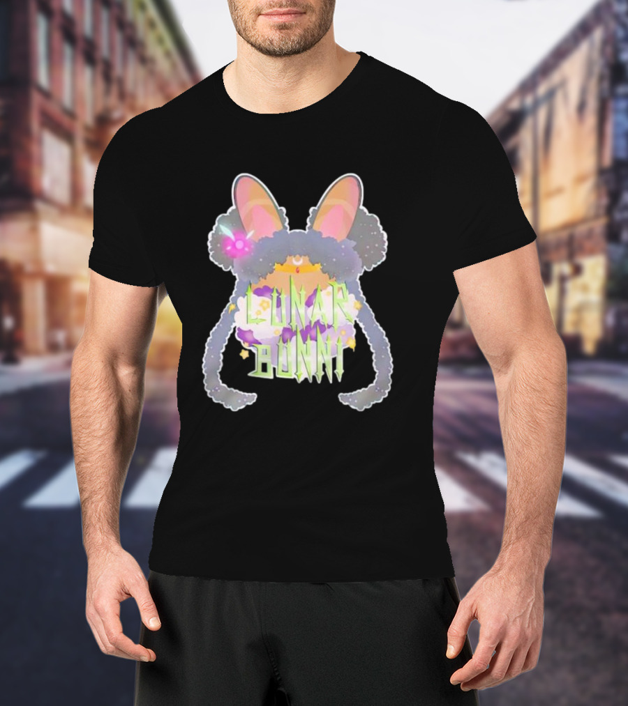 Bunnii Gang Lunar Bunnii Cosmic Ears Vibrant Text Elements T-Shirt