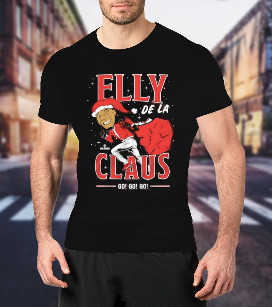 Elly De La Claus Go Go Go Christmas Santa Players T-Shirt