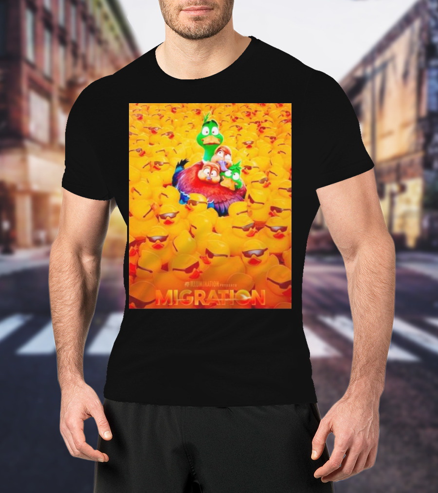 Illumination Presents Migration Ducks In Sunglasses Scene T-Shirt