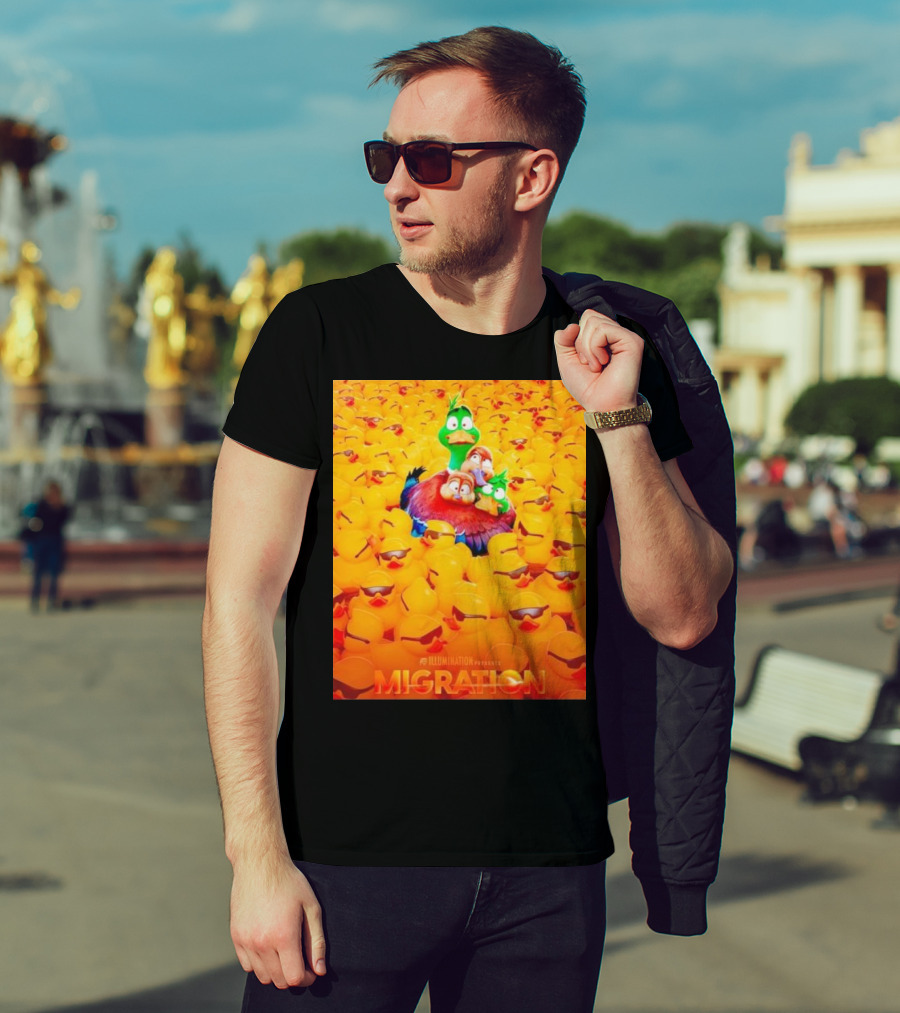 Illumination Presents Migration Ducks In Sunglasses Scene T-Shirt