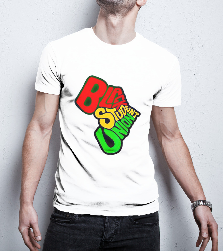 Black Student Union Red Yellow Green Text T-Shirt