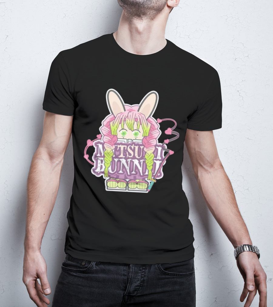 Bunnii Gang Mitsuri Bunnii Cute Pastel Character With Bunny Ears And Heart Details T-Shirt