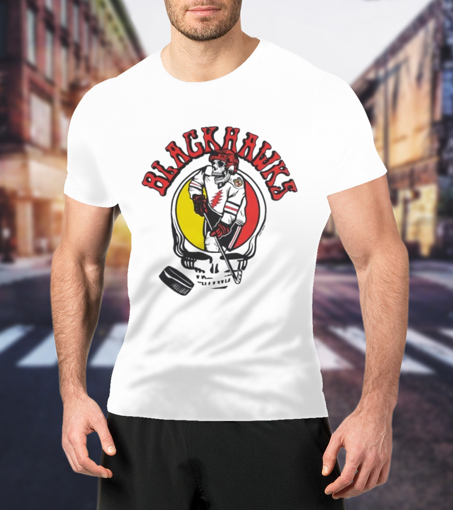 Blackhawks Grateful Dead Hockey Fusion T-Shirt