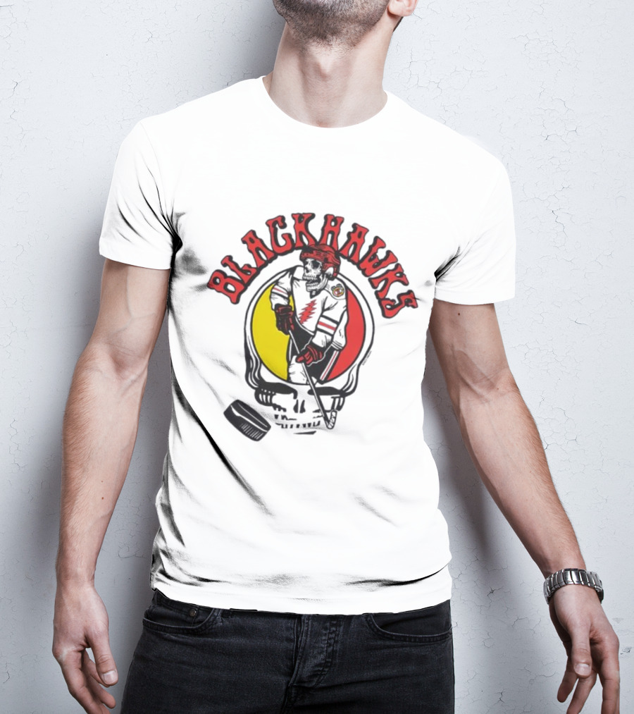 Blackhawks Grateful Dead Hockey Fusion T-Shirt