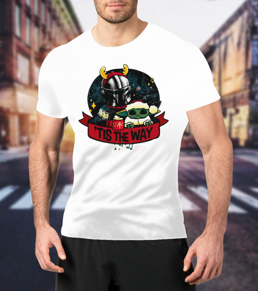 Darth Vader Baby Yoda Mandalorian Tis The Way Christmas T-Shirt
