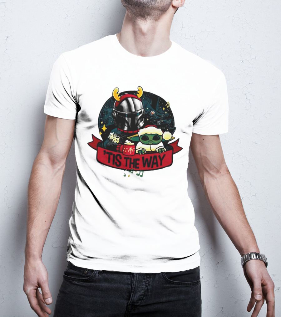Darth Vader Baby Yoda Mandalorian Tis The Way Christmas T-Shirt
