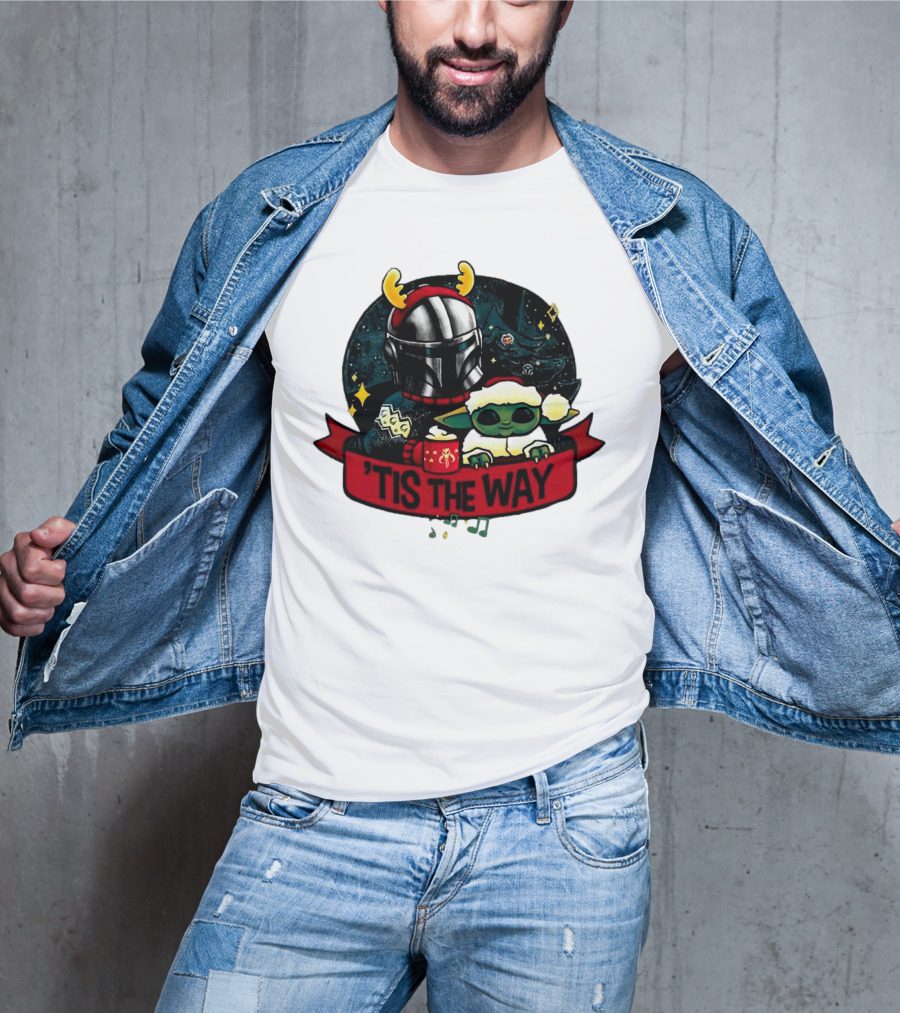 Darth Vader Baby Yoda Mandalorian Tis The Way Christmas T-Shirt