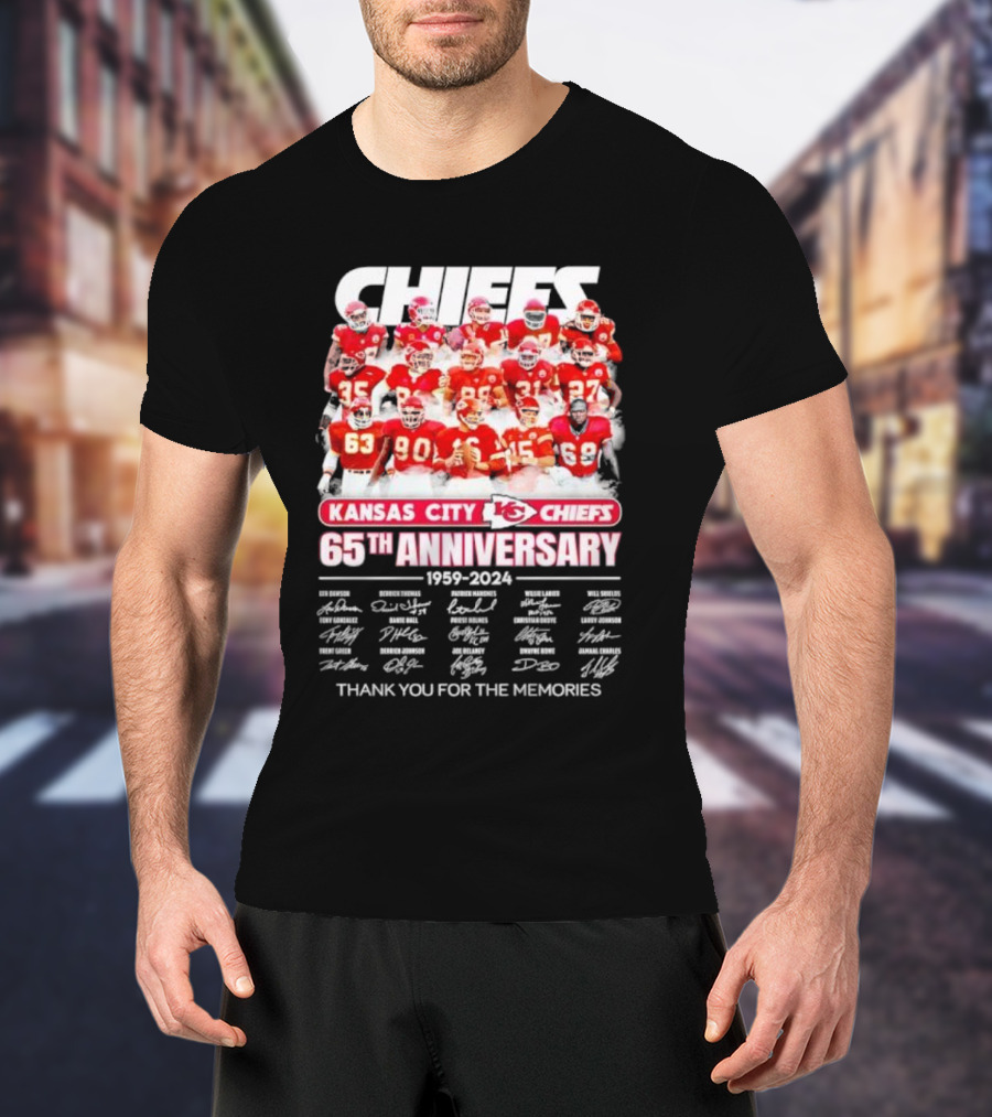 Kansas City Chiefs 65th Anniversary 1959-2024 Thank You For The Memories T-Shirt