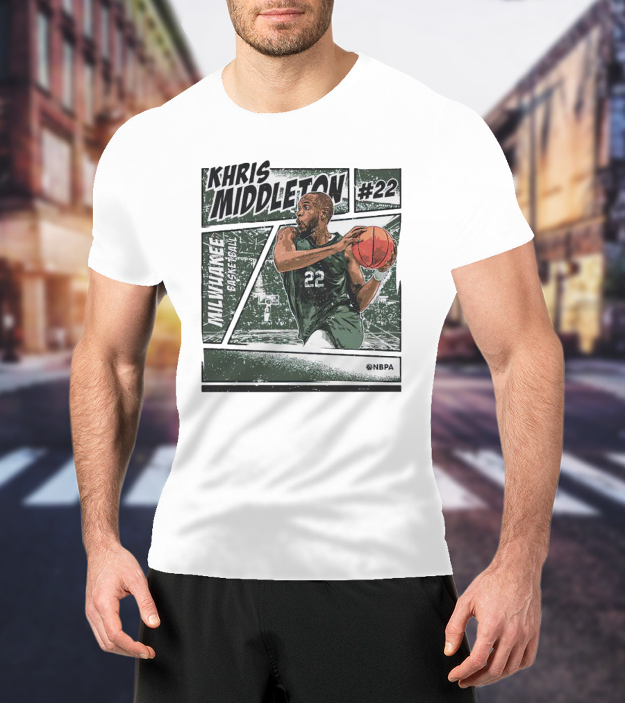 KHRIS MIDDLETON MILWAUKEE BASKETBALL #22 NBPA T-Shirt