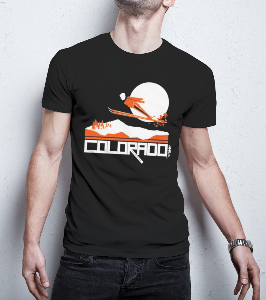 Colorado Skiing Adventure Under Full Moon T-Shirt