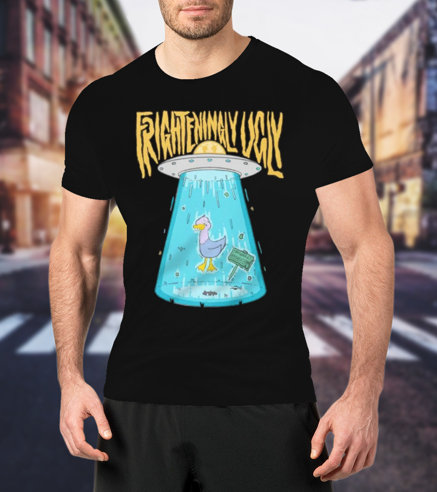 Frighteningly Ugly UFO Duck Abduction T-Shirt