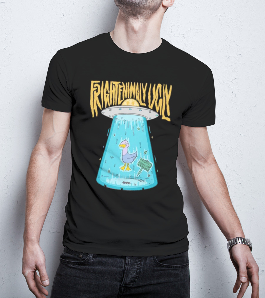 Frighteningly Ugly UFO Duck Abduction T-Shirt