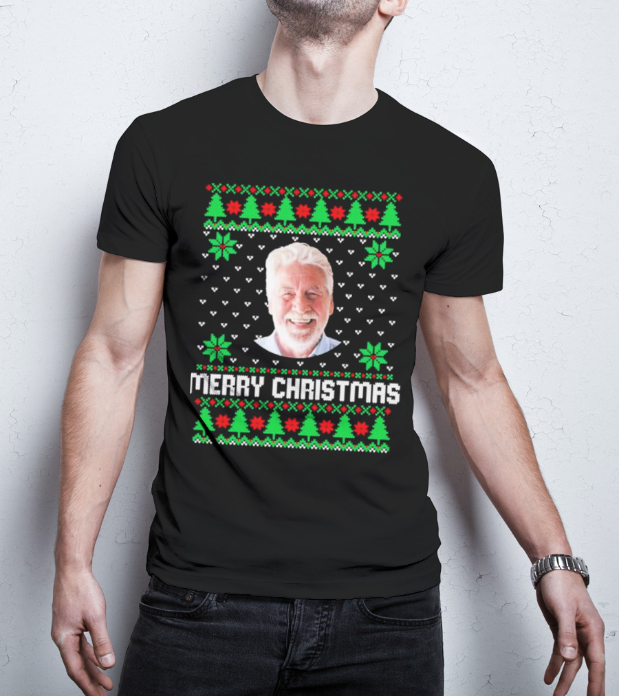 Merry Christmas Personalized Family Photo Face T-Shirt