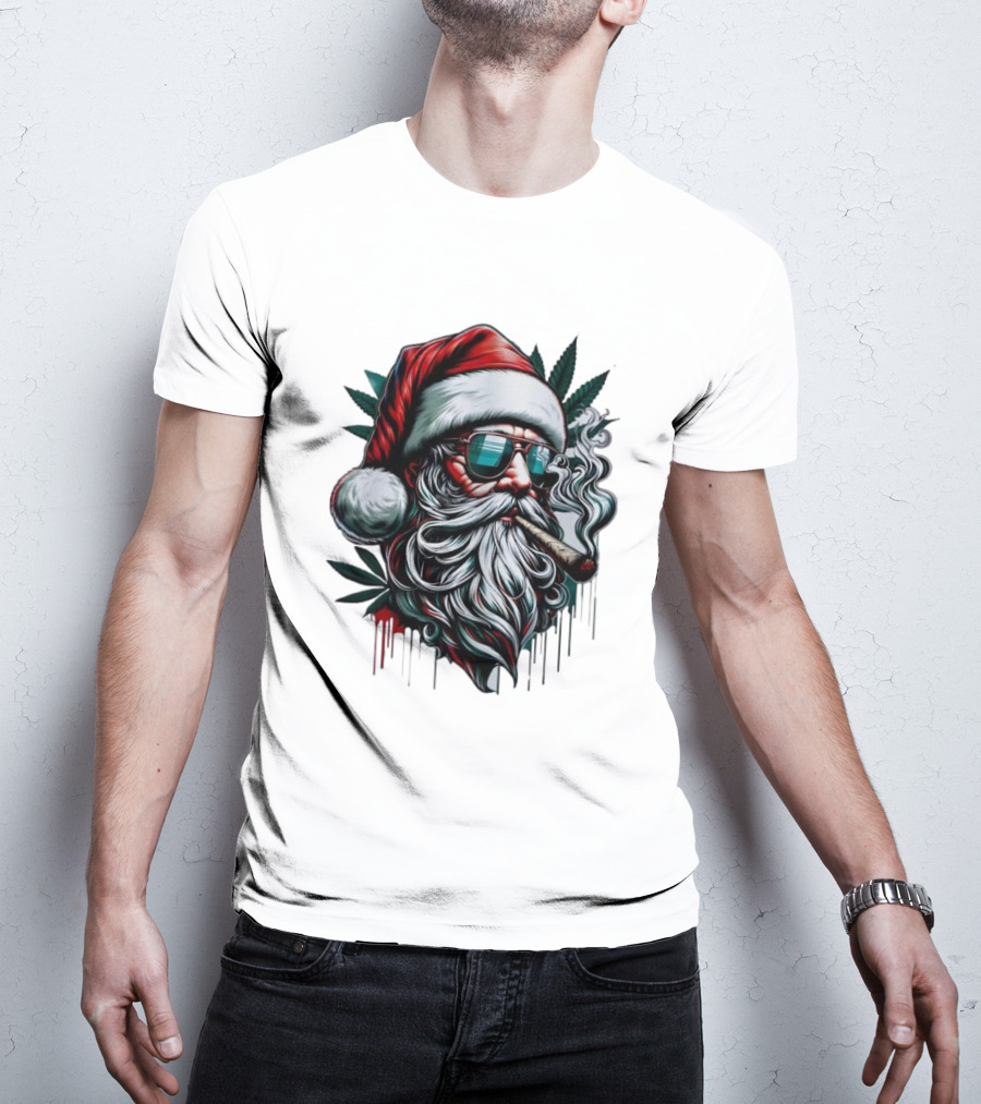 Santa Claus Smoking Weed Marijuana Christmas Holiday T-Shirt