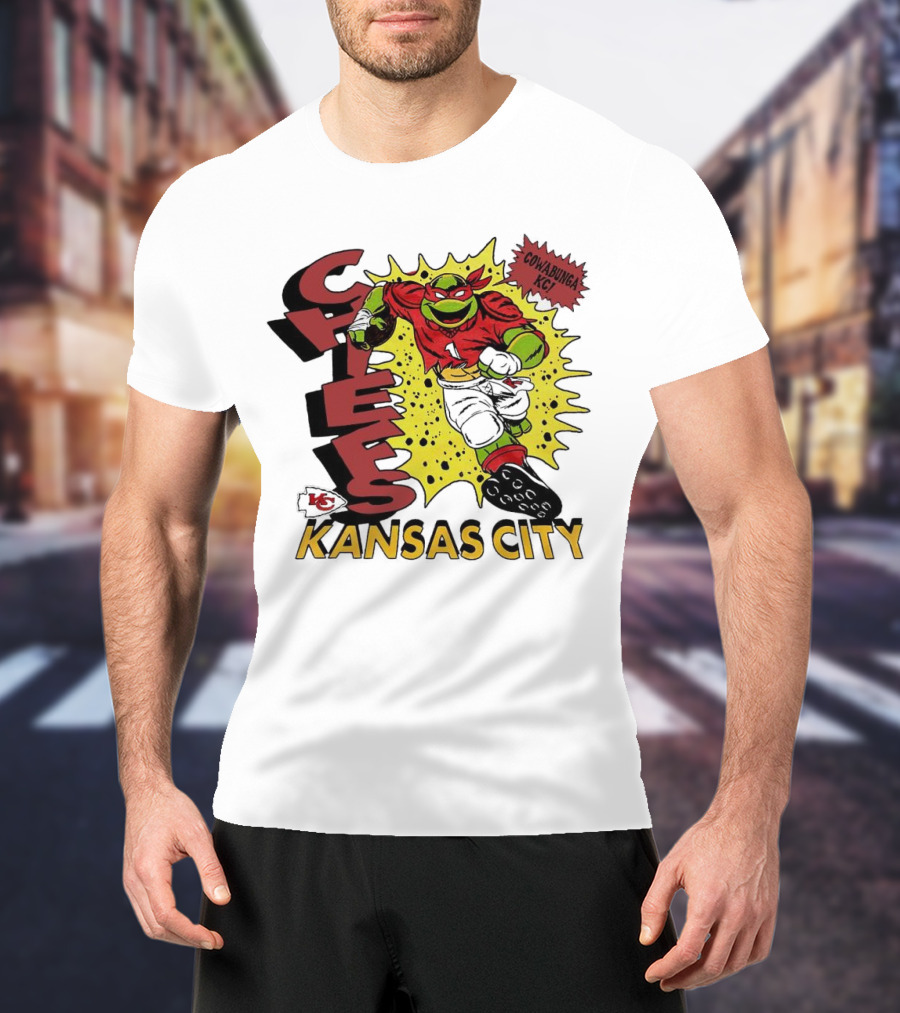 Cowabunga KC Teenage Mutant Ninja Turtles Raphael Kansas City Chiefs T-Shirt