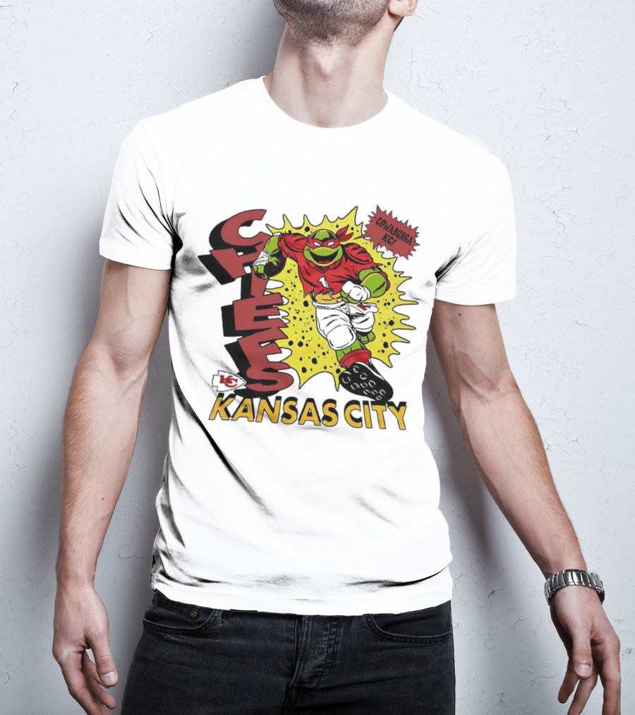Cowabunga KC Teenage Mutant Ninja Turtles Raphael Kansas City Chiefs T-Shirt