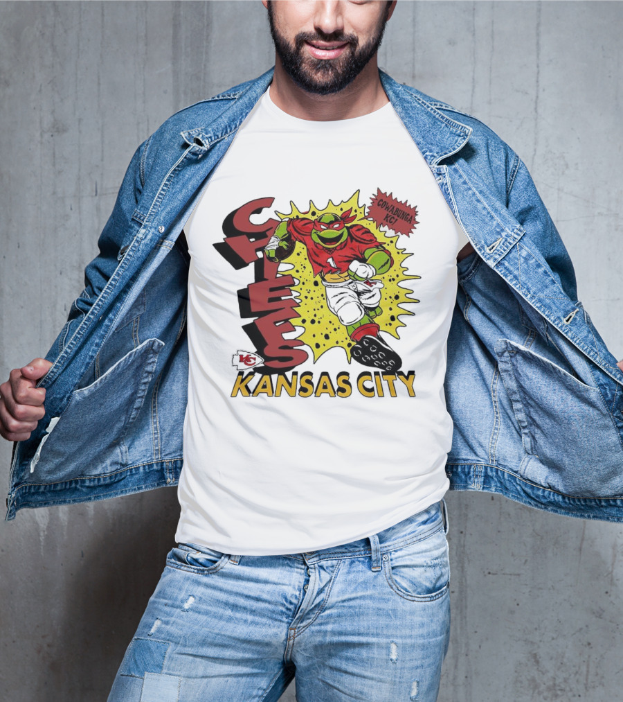 Cowabunga KC Teenage Mutant Ninja Turtles Raphael Kansas City Chiefs T-Shirt