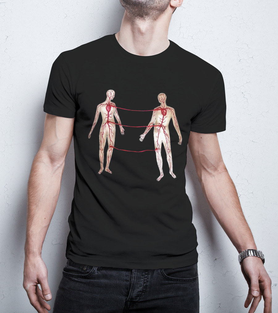 Vascular Diagram Heart Connection Between Two People T-Shirt