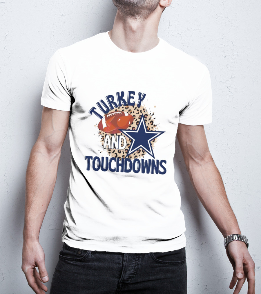 Turkey And Touchdowns Dallas Cowboys Football Star T-Shirt