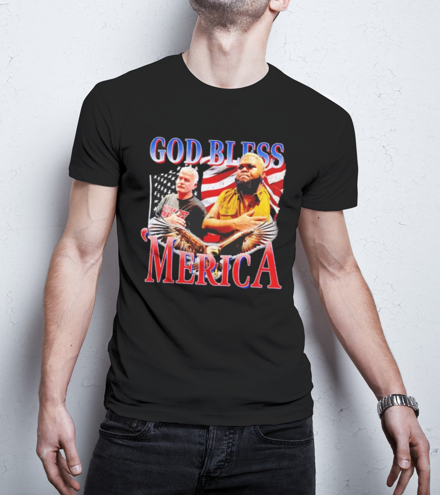 GOD BLESS ‘MERICA Vintage American Flag And Bald Eagle T-Shirt