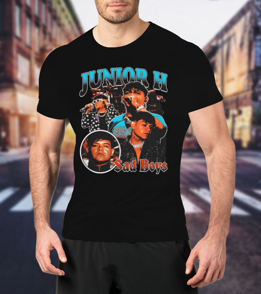 Junior H Sad Boys Vintage Concert Collage T-Shirt
