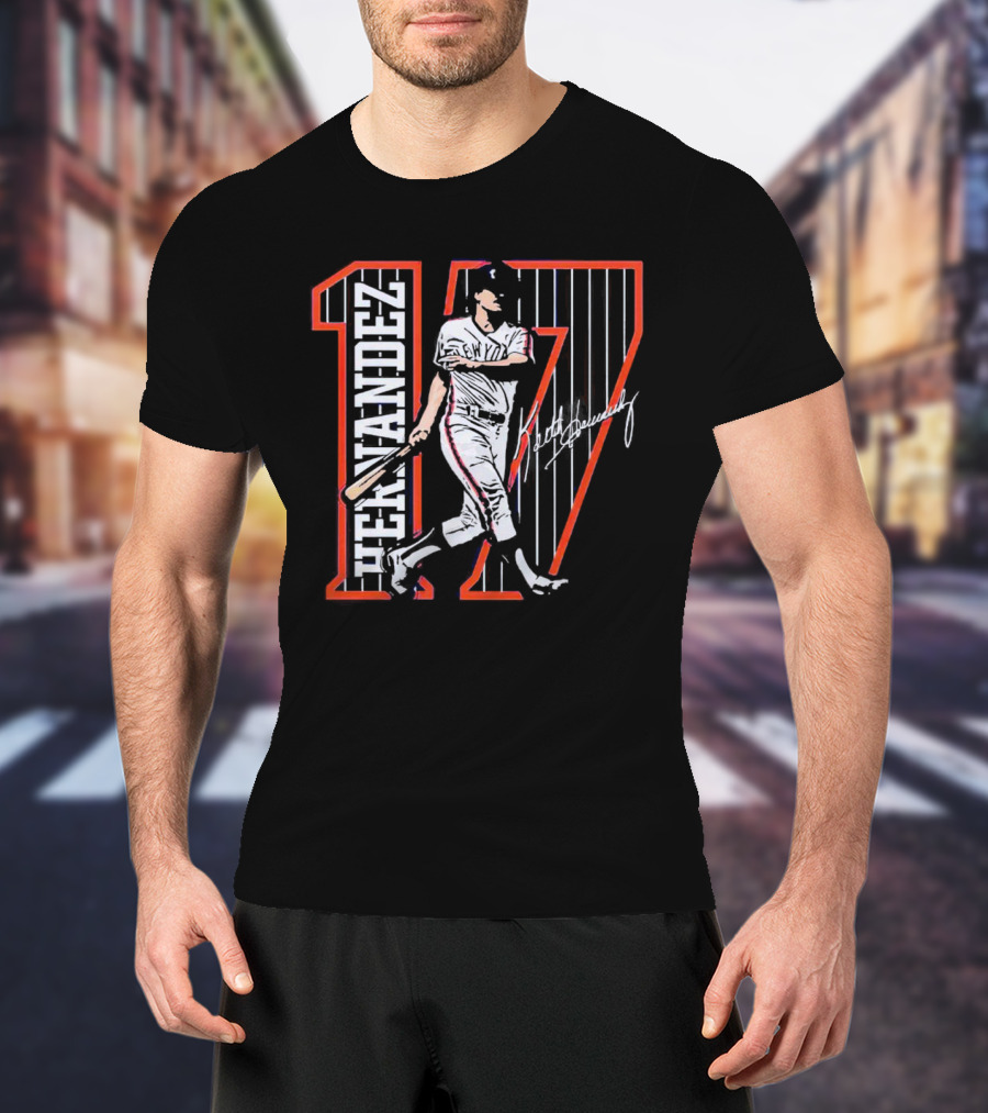 Hernandez 17 New York Signature Baseball Player T-Shirt