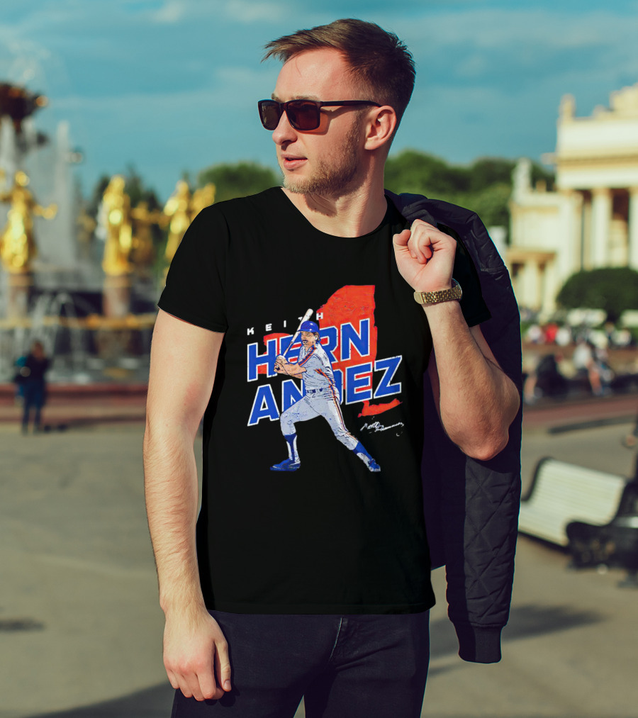 Keith Hernandez New York Player Signature Map T-Shirt