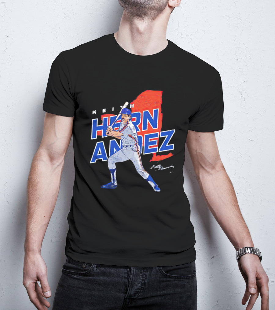 Keith Hernandez New York Player Signature Map T-Shirt