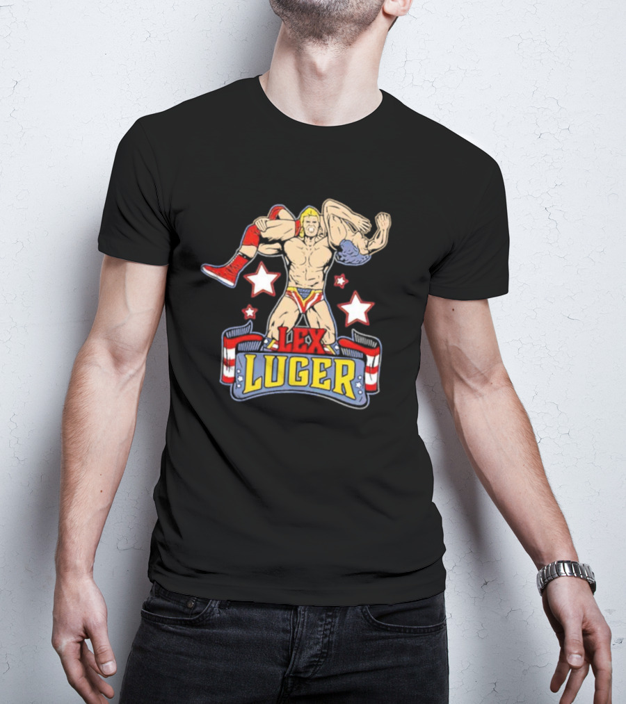 Lex Luger Wrestling Icon Stars And Stripes Torture Rack T-Shirt