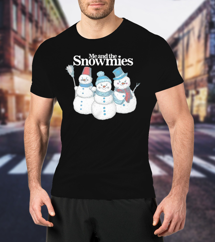 Me And The Snowmies Christmas Trio With Brooms And Hats T-Shirt