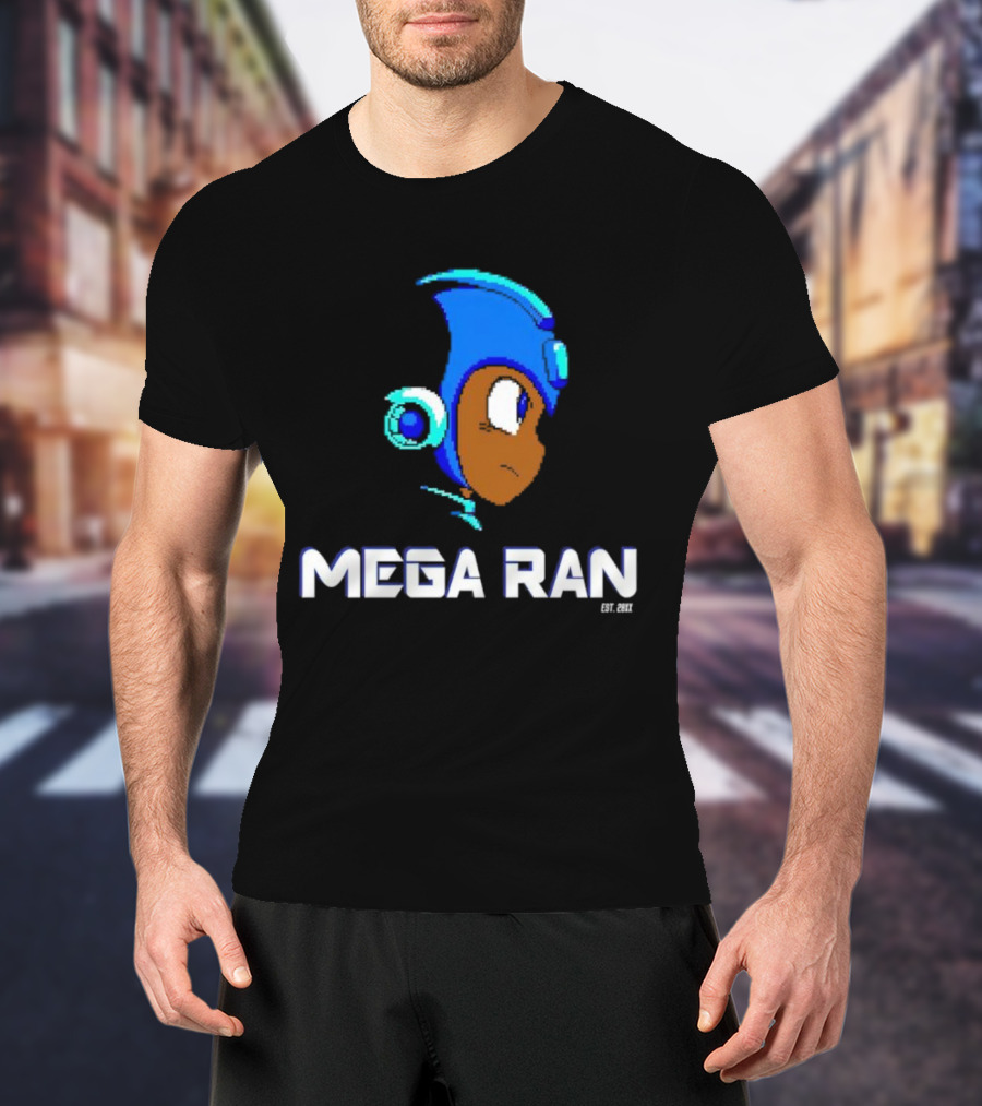 Mega Ran 8-bit EST. 2007 Retro Gaming Character T-Shirt
